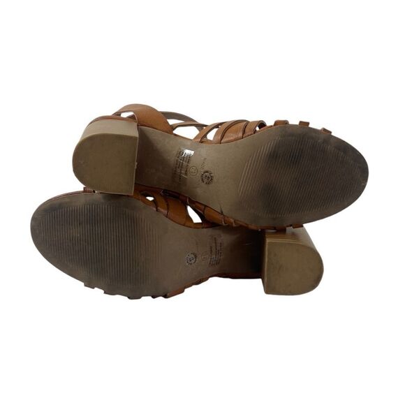 ANA 7.5 Sandals brown straps with and buckle and chunky heel - Picture 7 of 8